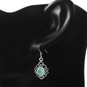 Turquoise Celtic Knot Silver Earrings - e397h